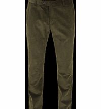 Gibson Dark Olive Cord Plain Front Trouser 36S