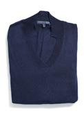 Gieves and Hawkes V-neck stand collar cotton knitwear