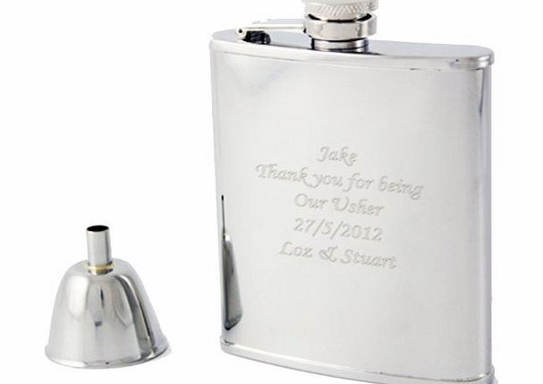 Gift Cookie Laser Engraved Personalised Hip flask - Perfect for a Best Man or Usher Thank Your gift with Free Engraving