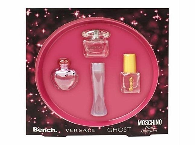 Gift Mini Fragrance Gift Set For Her: Versace Bright Crystal, Ghost Original, Moschino Pink Bouquet amp; Bench 5ml - GIFT SET