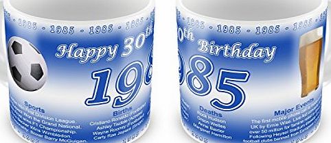 GIFT MUGS 30th Birthday Year You Were Born Gift Mug - Blue - 1985