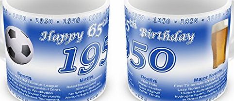 GIFT MUGS 65th Birthday Year You Were Born Gift Mug - Blue - 1950