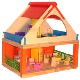 Wooden Dolls House with Furniture