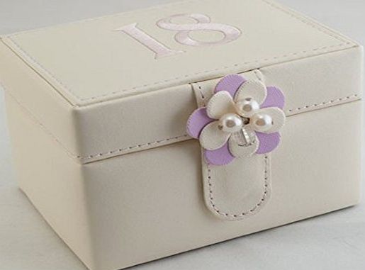 Gifts 18th Birthday Cream Leatherette Mini Jewellery Box