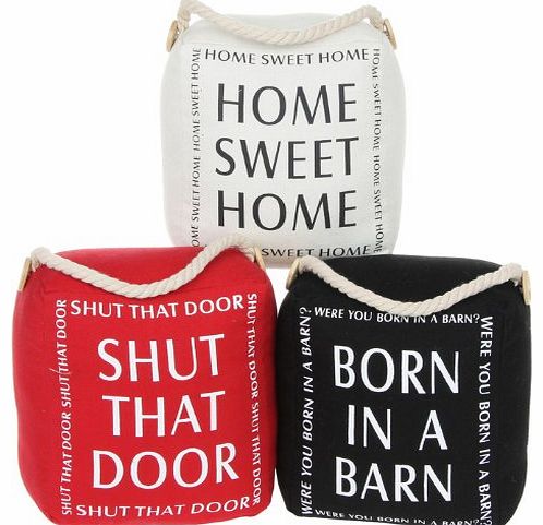 Gifts For Her Design Door Stop In Black - With The Words ``Born In a Barn``