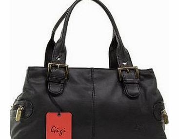 Leather Handbag - Othello 6165 - Black