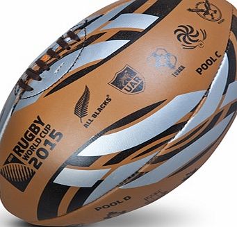 Gilbert Balls Gilbert RWC15 Leather Emblem - Size 5 Brown