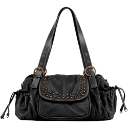 Large Shoulder Bag with Stud Detail