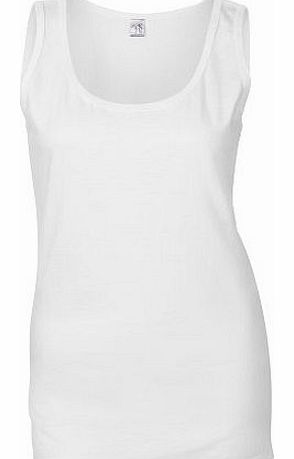  Ladies Soft Style Tank Top Vest (M) (White)