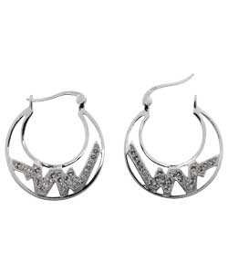 Giles Deacon Sterling Silver Heartbeat Open Creole Earrings