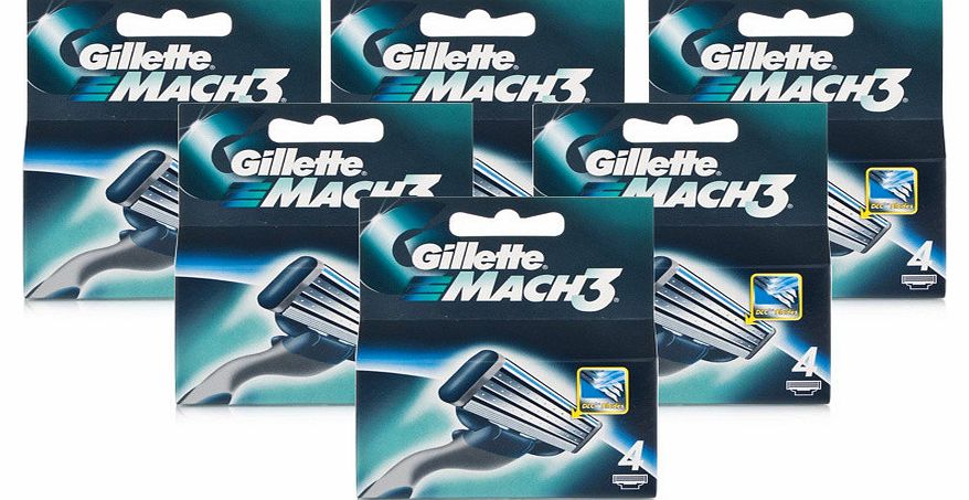 Gillette Mach3 Blades 6 Pack (24 Cartridges)