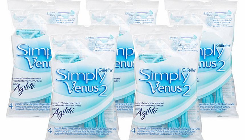 Gillette Venus Simply 2 Disposable Razor 5 Pack