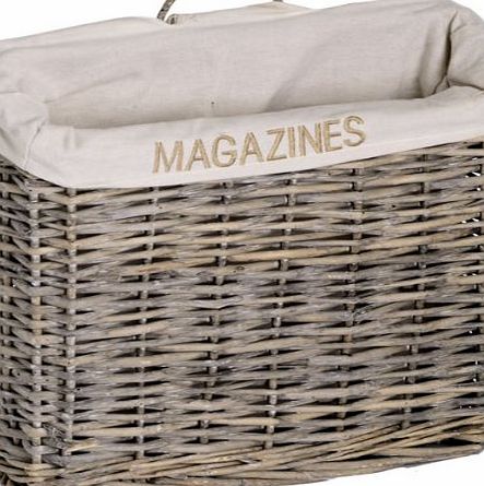 Ginger Interiors Magazine Rack - Wicker Lined Magazine Holder