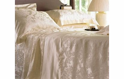 Cream Jacquard Silk Bedding Pillowcases Oxford