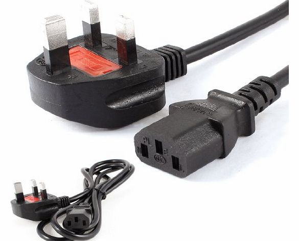 Gino 13A AC 250V UK Plug to C13 Adapter Scanistor PC Power Cable 1.8M