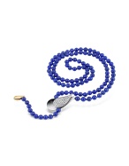 Petalo Diamond Pendant w/Blue Lapis Pearl Strand Necklace
