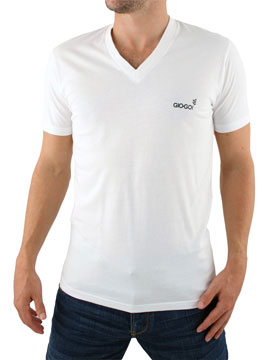 Gio Goi White Deepa V Neck T-Shirt