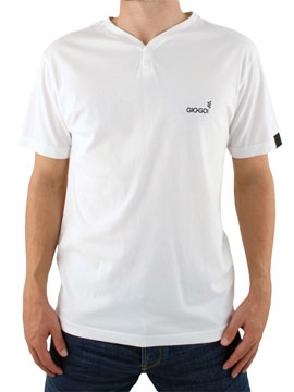 White Y-Neck Collar T-Shirt