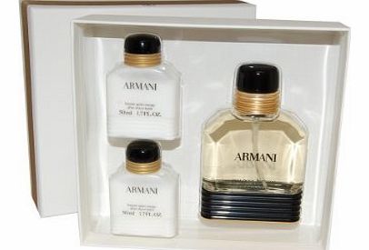 Armani Eau Pour Homme by Giorgio Armani 100ml Eau De Toilette Spray & 2 x 50ml Aftershave Balms
