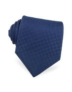 Giorgio Armani Dark Blue Jacquard Silk Seven Fold Tie