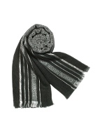 Giorgio Armani Gray Signature Stripe Wool Stole