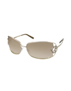 Giorgio Armani Open Lens Logoed Metal Sunglasses