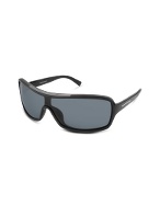 Giorgio Armani Signature Rectangular Plastic Shield Sunglasses