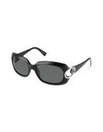 Giorgio Armani Swarovski Crystal Logo Rectangular Sunglasses