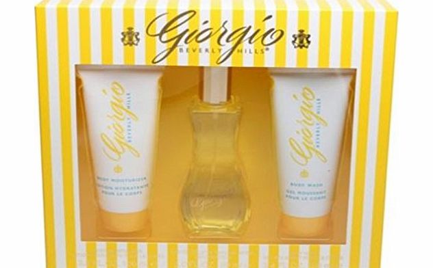 Giorgio Yellow by Giorgio Beverly Hills Eau de Toilette 90ml, Shower Gel 100ml & Body Lotion 100ml