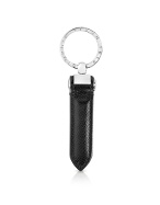 Black Grained Leather Key Fob