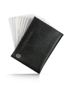 Class - Black Grained Leather Business Card Holder