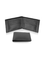 Class - Menand#39;s Black Grained Leather Billfold Wallet