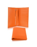 Giorgio Fedon 1919 Class - Orange Grained Leather Document and Card Holder Wallet