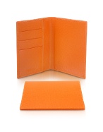 Class Collection - Orange Grained Leather Passport and Card Holder