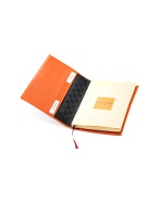 Giorgio Fedon 1919 Classica - Large Orange Calfskin Weekly Diary w/Address Index