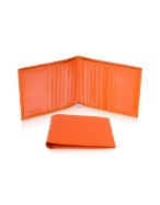 Classica - Menand#39;s Orange Calfskin Card Holder Wallet