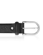 Menand#39;s Black Pebble-grain Leather Belt