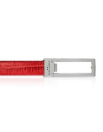 Giorgio Fedon 1919 Womenand#39;s Red Croc Calf Leather Belt