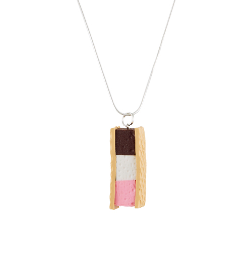 Girl From Blue City Neopolitan Ice Cream Wafer Necklace from Girl