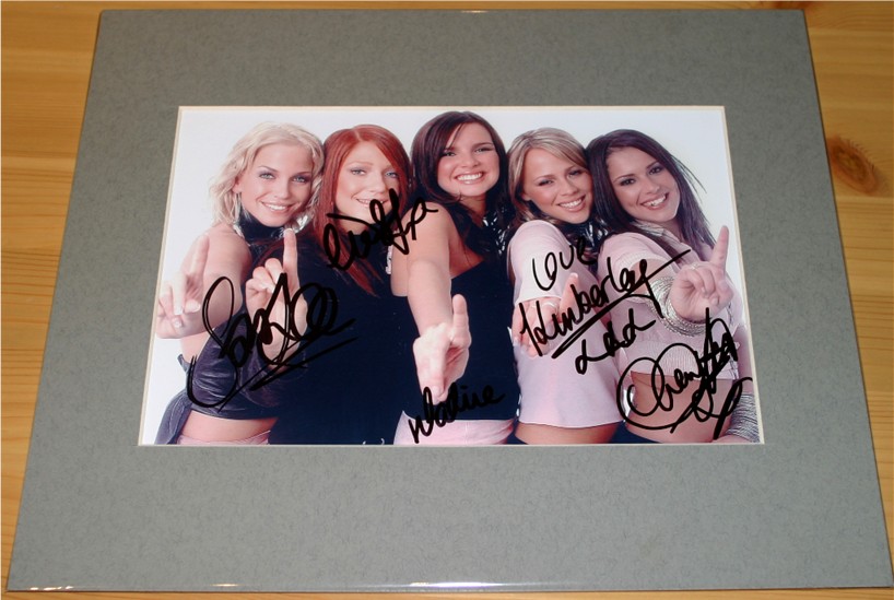 GIRLS ALOUD GROUP SIGNED and MOUNTED PHOTOGRAPH