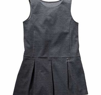 Girls Grey School Ponti Pinafore Dress - 9-10