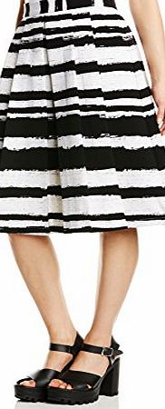 Girls On Film  Womens Mono Striped Skirt, Black (Black/White), Size 12