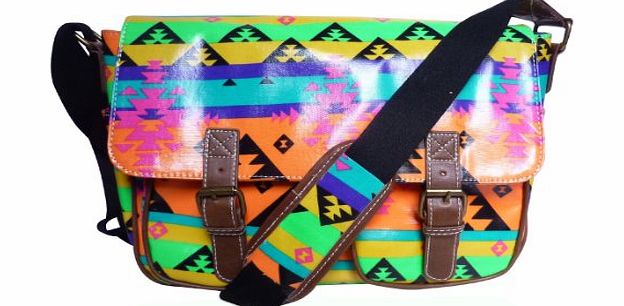 Girly Handbags  New Aztec Print Designer Oilcloth Celebrity Crossbody Satchel School Bag