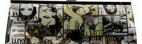 Girly Handbags  New Newspaper Print Oversized Clutch Bag Patent Vogue Magazine Large Celebrity