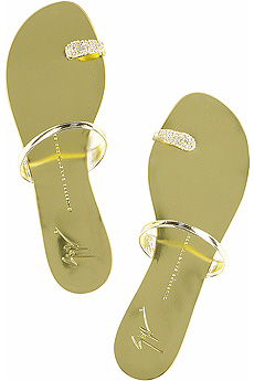 Flat crystal ring sandals