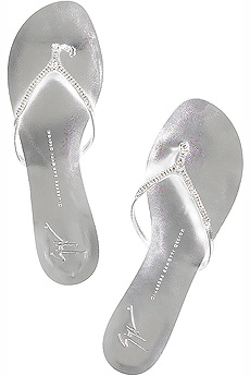 Flat metallic sandals