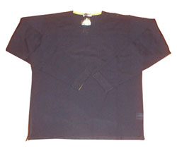 Contrast neck trim merino wool knit