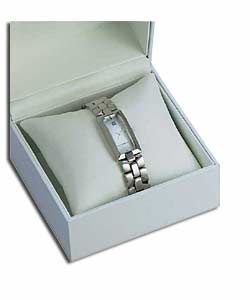 Ladies Rectangular Silver Dial Watch