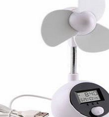 Gizmo USB Cooling Fan With Digital Clock For Portable Laptop, PC, Notebook ,Tablet - HK-F2027