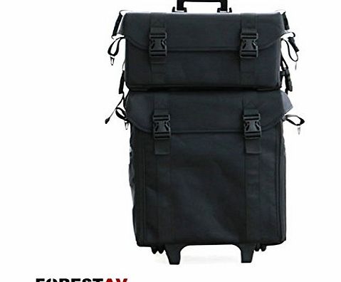 Glam Looks PRO MakeUp Artist Trolley Case, Nylon, 2-IN-1, Black